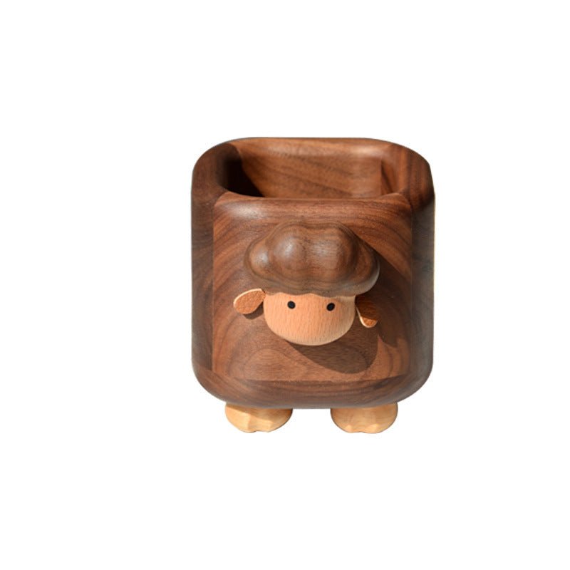 Black Walnut Wood Pen Container Creative - WOOD KONG
