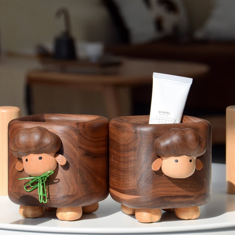Black Walnut Wood Pen Container Creative - WOOD KONG