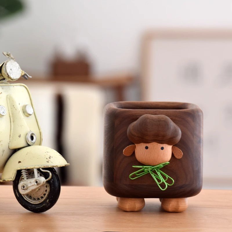 Sheep Creative Pen Holder - Desk Companion creative gift - WOOD KONG