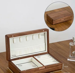 wooden jewelry box  classic black walnut design