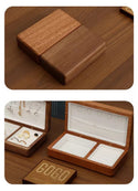 wooden jewelry box  classic black walnut design