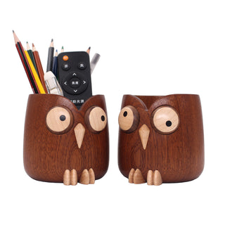 Miulika Pencil Holder  Desktop Organizer Practical Owl Design Container