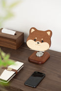 cute dog wooden Ipad Stand: Foldable Rotatable Tablet Holder Reading Rack