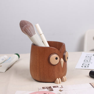 Miulika Pencil Holder  Desktop Organizer Practical Owl Design Container