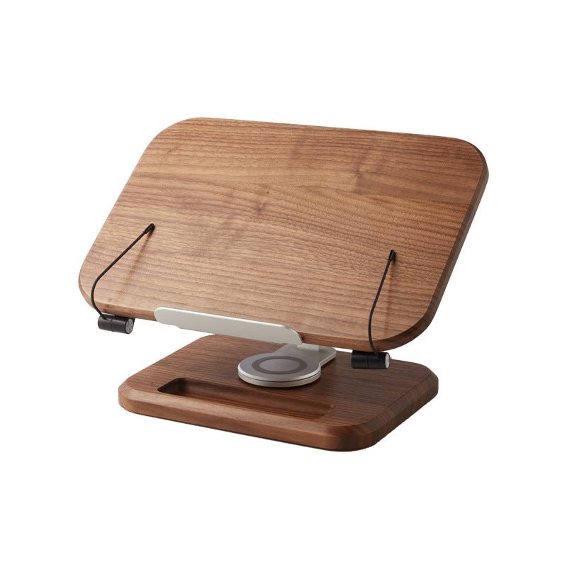 Black Walnut Solid Wood Reading Rack Adjustable Rotating Children's Reading Artifact IPad Bracket - WOOD KONG