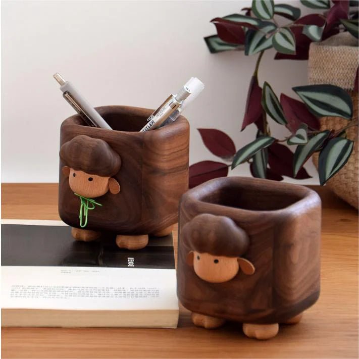 Sheep Creative Pen Holder - Desk Companion creative gift - WOOD KONG