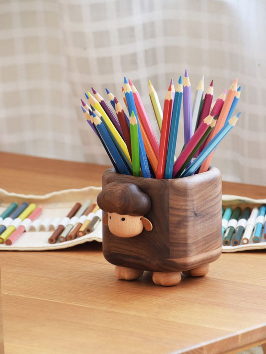 Sheep Creative Pen Holder - Desk Companion creative gift - WOOD KONG