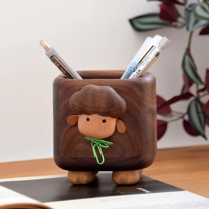 Sheep Creative Pen Holder - Desk Companion creative gift - WOOD KONG