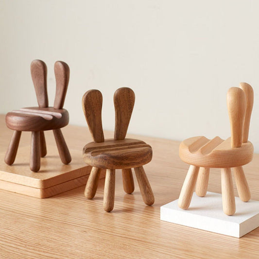 Solid Wood Mobile Phone Stand Desktop Creativity - WOOD KONG