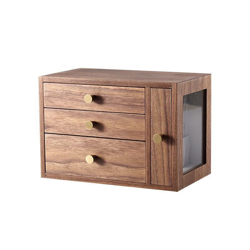 Walnut Four - drawing Jewelry Box Chinese Style European Style - WOOD KONG