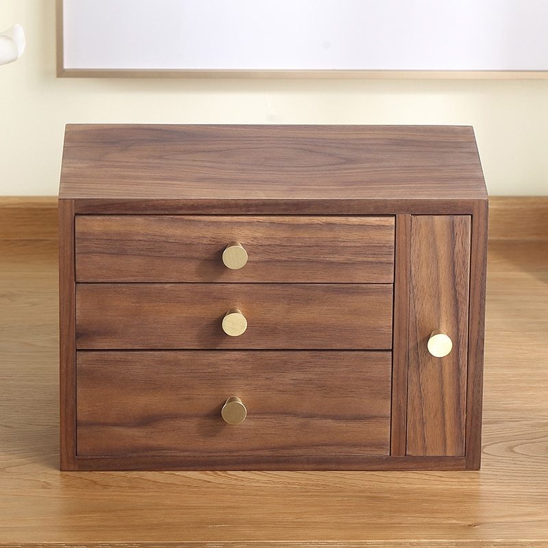 Walnut Four - drawing Jewelry Box Chinese Style European Style - WOOD KONG