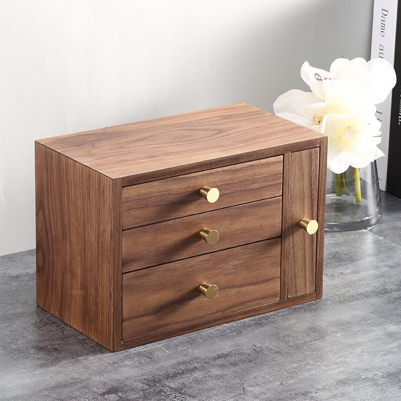Walnut Four - drawing Jewelry Box Chinese Style European Style - WOOD KONG